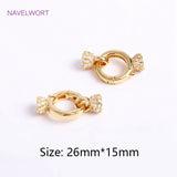 18K Plated Pearl Clasps Fastener DIY Jewelry Accessories Zircon Inlay Connectors