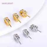 18K Plated Pearl Component for Necklace Making with Zircon Inlay