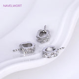 18K Plated Pearl Component for Necklace Making with Zircon Inlay