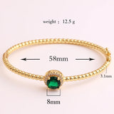 18K Plated Pink CZ Heart Bangle for Women