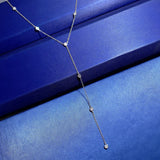 18K Plated 925 Silver Lab Sapphire Diamond Pendant Necklace