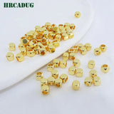 18K Plated Smooth Bead Large Hole Spacer Beads for Bracelet Jewelry Making
