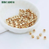 18K Plated Smooth Bead Large Hole Spacer Beads for Bracelet Jewelry Making
