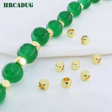 18K Plated Smooth Bead Large Hole Spacer Beads for Bracelet Jewelry Making