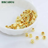 18K Plated Smooth Bead Large Hole Spacer Beads for Bracelet Jewelry Making