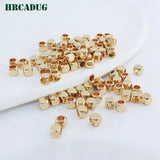 18K Plated Smooth Bead Large Hole Spacer Beads for Bracelet Jewelry Making