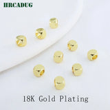 18K Plated Smooth Bead Large Hole Spacer Beads for Bracelet Jewelry Making