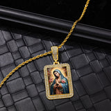 18K Plated Religious Pendant Necklace Stainless Steel Chain