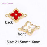 18K Plated Rhombus Charms, Shell Square Pendants for Necklace Making