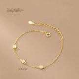 18K Plated CZ Coin Link Chain Bracelet Moon Shape Hand Jewelry