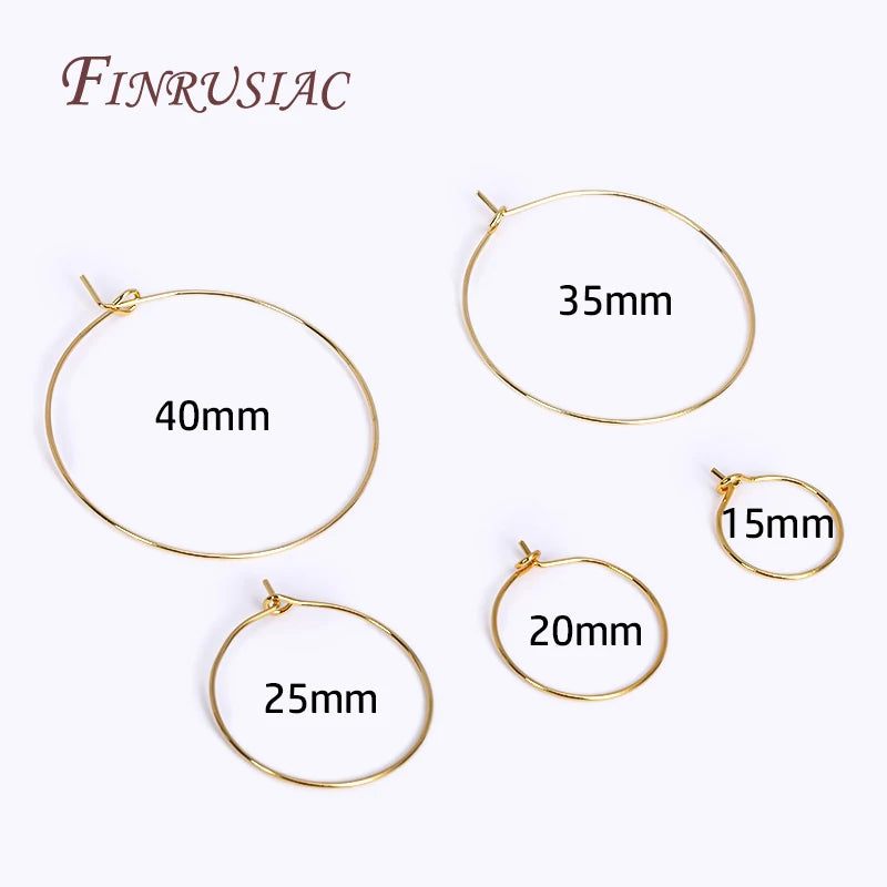 18K Plated Round Earring Hoops Ear Wire for DIY Earring Making
