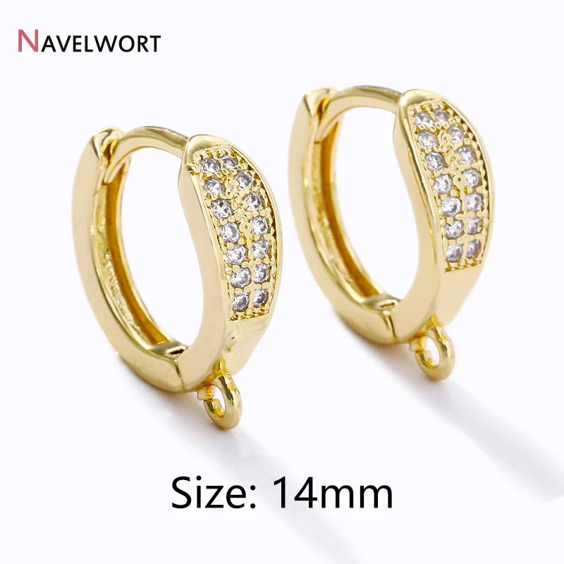 18K Plated Zircon Inlaid Earring Clasps Supplies