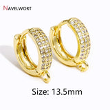 18K Plated Zircon Inlaid Earring Clasps Supplies