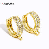 18K Plated Zircon Inlaid Earring Clasps Supplies