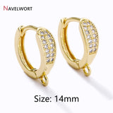 18K Plated Zircon Inlaid Earring Clasps Supplies