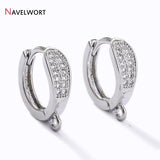 18K Plated Zircon Inlaid Earring Clasps Supplies