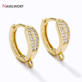 18K Plated Zircon Inlaid Earring Clasps Supplies