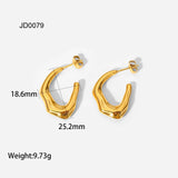 Irregular Round Stud Earrings for Women Stainless Steel C Jewelry