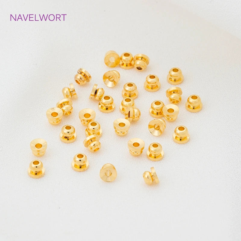 18K Plated Spacer Beads Wholesale, 4 Types Brass Separators For DIY Crafts