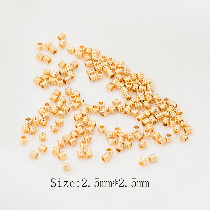 18K Plated Spacer Beads Wholesale, 4 Types Brass Separators For DIY Crafts