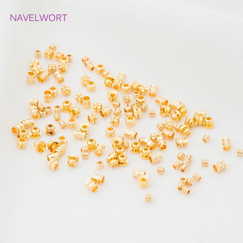 18K Plated Spacer Beads Wholesale, 4 Types Brass Separators For DIY Crafts