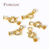 18K Plated Spring Ring Clasps for Necklace, Round Clasps with End Caps