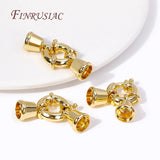 18K Plated Spring Ring Clasps for Necklace, Round Clasps with End Caps