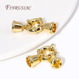 18K Plated Spring Ring Clasps for Necklace, Round Clasps with End Caps