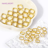 18K Plated Square Frame Bead Rings Spacer Connectors DIY Jewelry Making