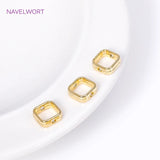 18K Plated Square Frame Bead Rings Spacer Connectors DIY Jewelry Making