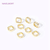 18K Plated Square Frame Bead Rings Spacer Connectors DIY Jewelry Making