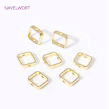 18K Plated Square Frame Bead Rings Spacer Connectors DIY Jewelry Making