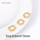18K Plated Square Frame Bead Rings Spacer Connectors DIY Jewelry Making