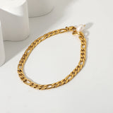 18K Plated Stainless Steel Chain Anklet Freshwater Pearl Foot Jewelry