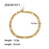 18K Plated Stainless Steel Chain Anklet Freshwater Pearl Foot Jewelry