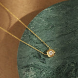 Geometric Cubic Zircon Pendant Necklace for Women