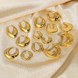 18K Plated Steel Hoop Earrings Women's Fashion Jewelry