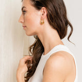 18K Plated Steel Hoop Earrings Women's Fashion Jewelry