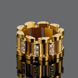 18K Plated Stainless Steel Mens Charm Bracelet 16MM Chain Men Jewelry