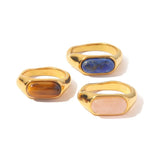 Vintage Geometric Wedding Ring for Women Natural Gemstones