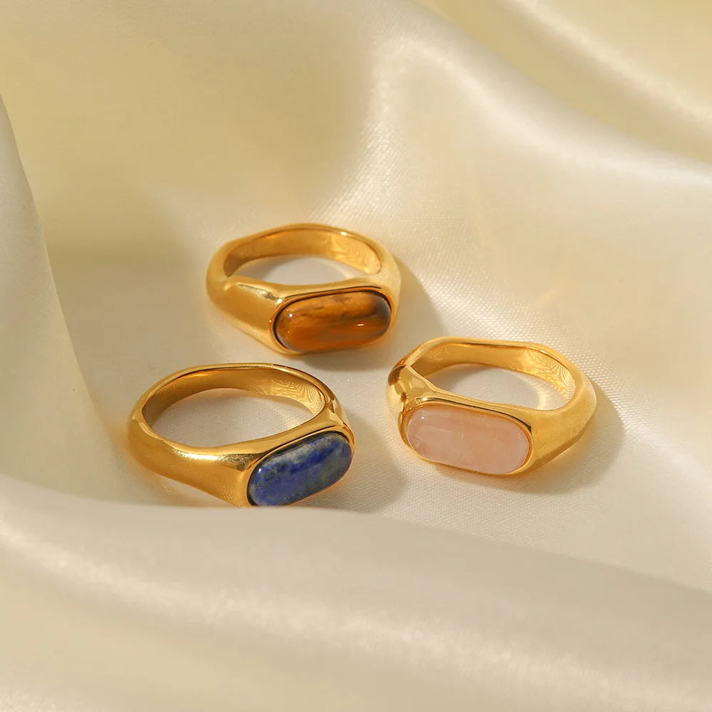Vintage Geometric Wedding Ring for Women Natural Gemstones