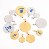 18K Plated Round Name Pendant Logo Coin Pendant