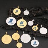 18K Plated Round Name Pendant Logo Coin Pendant