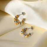 Vintage Twist Hoop Earrings 18K Plated Stainless Steel