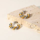 Vintage Twist Hoop Earrings 18K Plated Stainless Steel