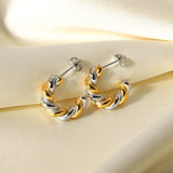 Vintage Twist Hoop Earrings 18K Plated Stainless Steel