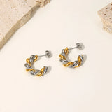 Vintage Twist Hoop Earrings 18K Plated Stainless Steel