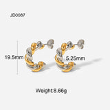 Vintage Twist Hoop Earrings 18K Plated Stainless Steel