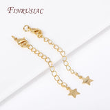 18K Plated Star Heart Shape Necklaces End Extension Tail Chain