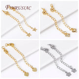 18K Plated Star Heart Shape Necklaces End Extension Tail Chain